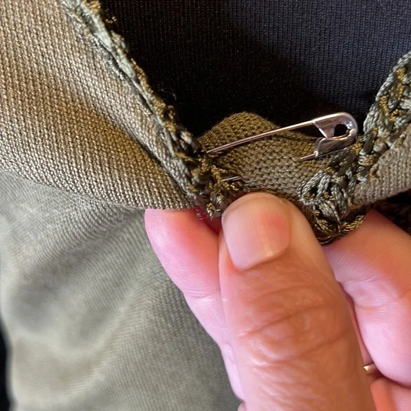 Bebe army green Crochet Halter Top, vintage in EUC. - Picture 7 of 16